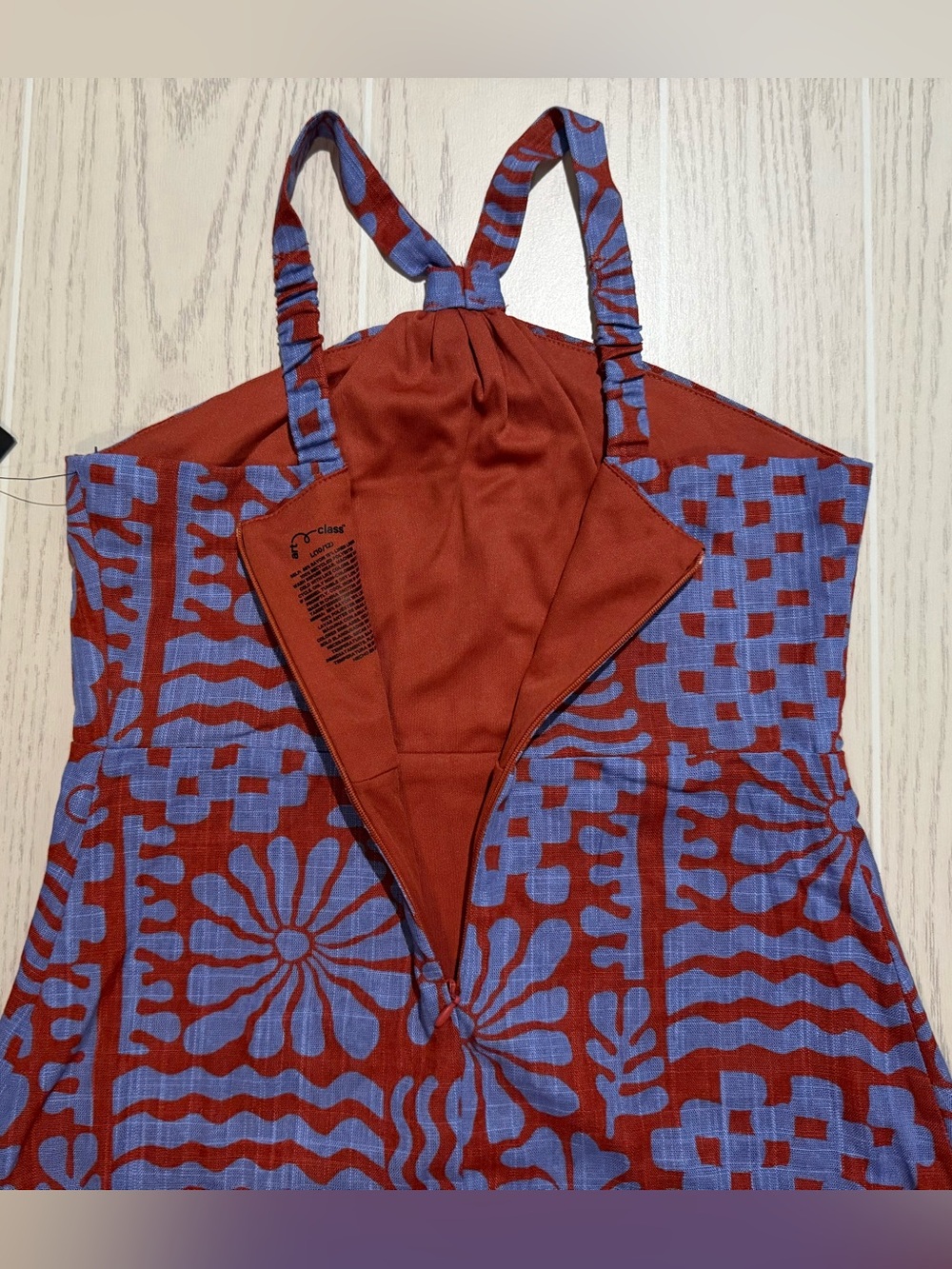 art class Girls L 10/12 Red Orange Blue Floral Halter Dress NWT - Picture 12 of 12